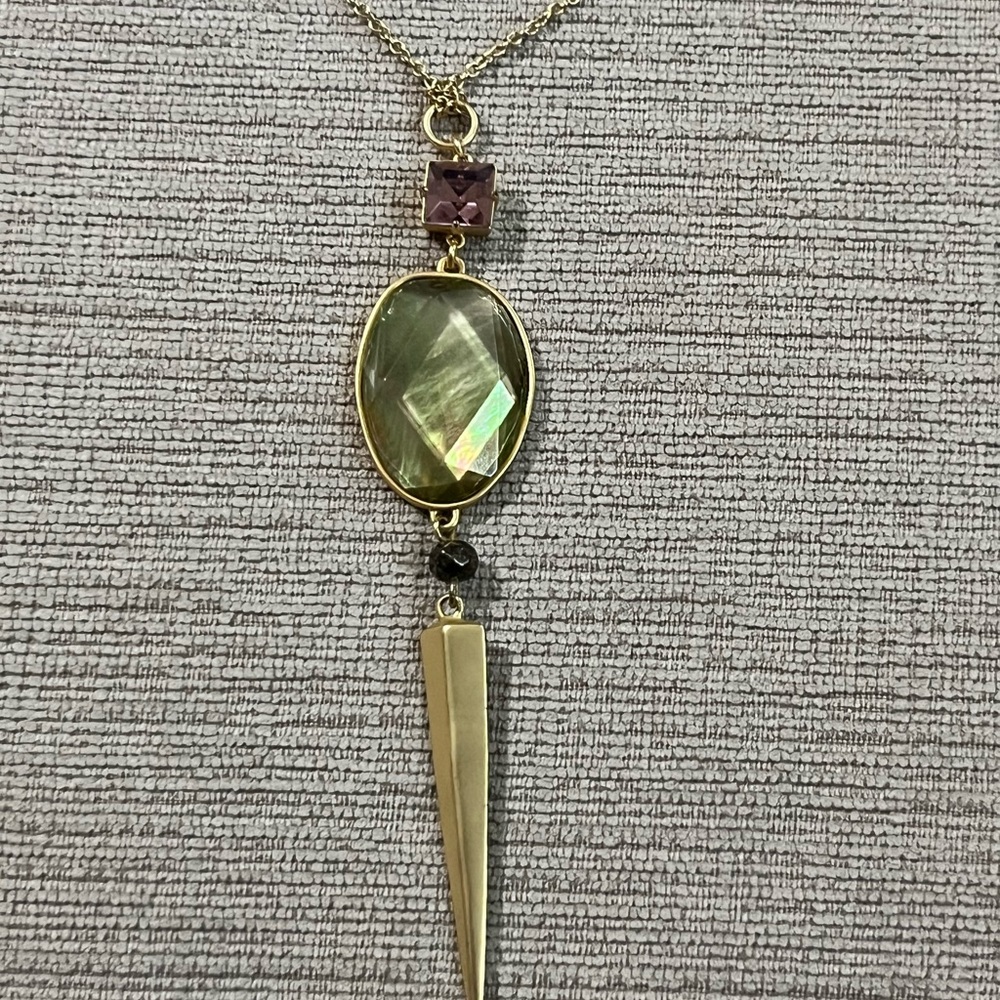 Spartina Gold and Purple Pendant Necklace